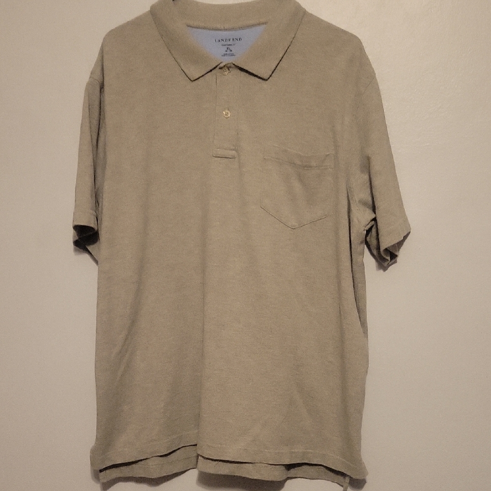 Lands' End Men's Khaki Polo Shirt